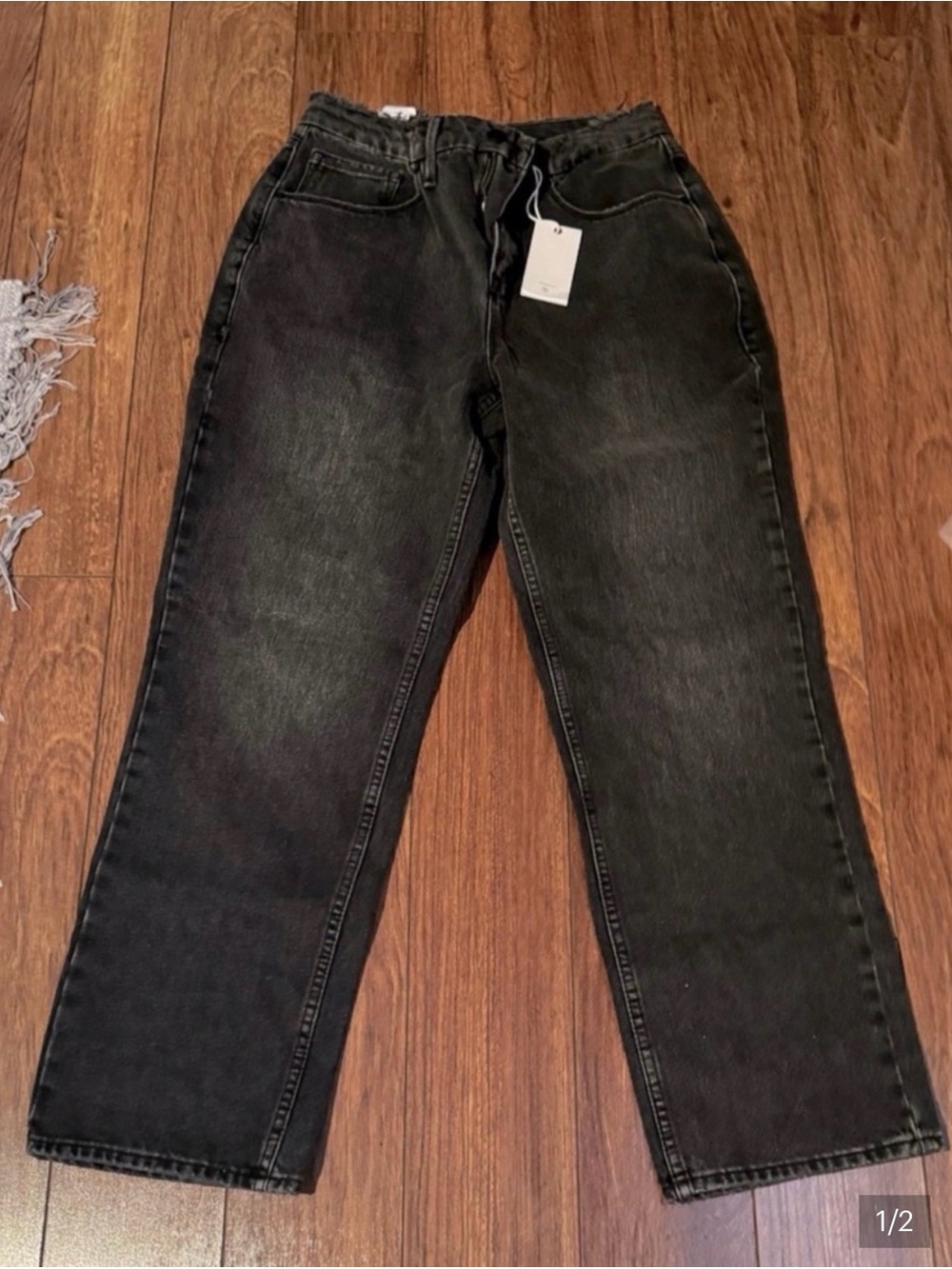 Good American Black Good '90s Relaxed Straight Leg Jeans Size 8/29